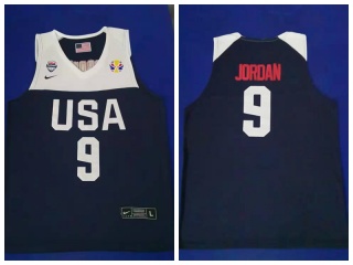 Team USA 9 Michael Jordan 2019 World Cup Basketball Jersey Blue