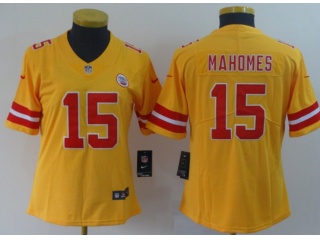 Woman Kansas City Chiefs #15 Patrick Mahomes Inverted Legend Limited Jersey Yellow