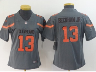Woman Cleveland Browns #13 Odell Beckham Jr Inverted Legend Limited Jersey Gray