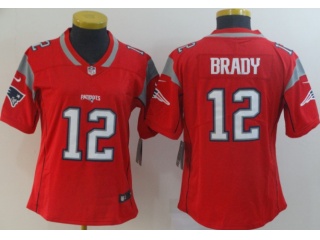 Woman New England Patriots #12 Tom Brady Inverted Legend Limited Jersey Red
