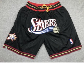 Philadelphia 76ers Throwabck Justdon Shorts Black