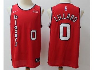 Nike Portland Trail Blazers #0 Damian Lillard Throwabck Jersey Red