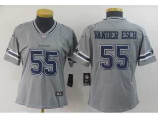 Woman Dallas Cowboys #55 Leighton Vander Esch Gray Inverted Legende Limited Jersey