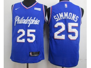Nike Philadelphia 76ers #25 Ben Simmons Blue 2019 Jersey