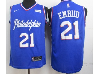 Nike Philadelphia 76ers #25 Ben Simmons Blue 2019 JerseyNike #21 Joel Embiid Jersey