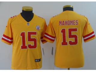 Youth Kansas City Chiefs #15 Patrick Mahomes Inverted Legend Limited Jersey Yellow