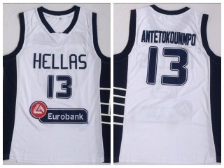 Hellas Greece 13 Giannis Antetokounmpo Jersey White