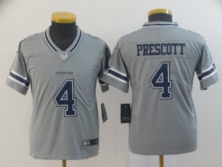 Youth Dallas Cowboys 4 Dak Prescott Inverted Legend Limited Jersey Gray