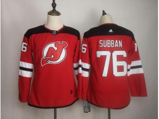 Women Adidas New Jersey Devils 76 P.K. Subban Hockey Red