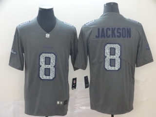 Baltimore Ravens 8 Lamar Jackson Fashion Static Limited Jersey Gray
