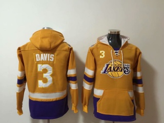 Los Angeles Lakers 3 Anthony Davis Basketball Hoodies Yellow