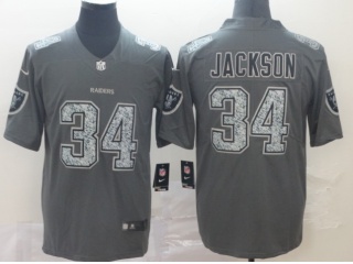 Oakland Raiders #34 Bo Jackson Fashion Static Limited Jersey Gray