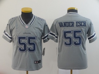 Youth Dallas Cowboys 55 Leighton Vander Esch Inverted Legend Limited Jersey Gray
