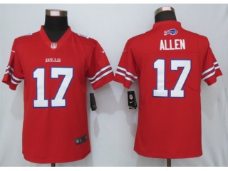 Womens Buffalo Bills 17 Josh Allen Color Rush Limited Jersey Red