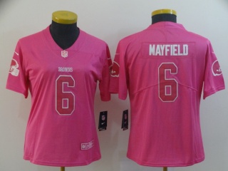 Woman Cleveland Browns 6 Baker Mayfield Gridiron Limited Football Jersey Pink