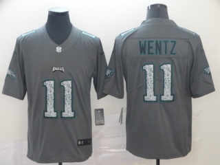 Philadelphia Eagles 11 Carson Wentz Fashion Static Limited Jersey Gray