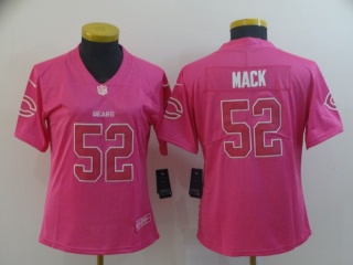 Women Chicago Bears 52 Khalil Mack Vapor Limited Jersey Pink