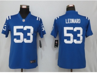 Womens Indianapolis Colts 53 Darius Leonard Vapor Limited Jersey Blue
