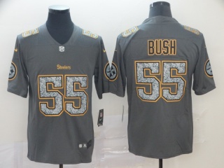Pittsburgh Steelers 55 Devin Bush Fashion Static Limited Jersey Gray