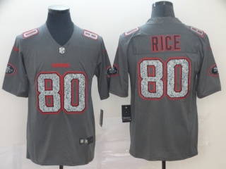 San Francisco 49ers 80 Jerry Rice Fashion Static Limited Jersey Gray