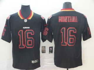 San Francisco 49ers 16 Joe Montana Lights Out Vapor Limited Jersey Black