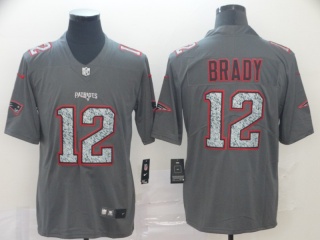 New England Patriots 12 Tom Brady Fashion Static Limited Jersey Gray
