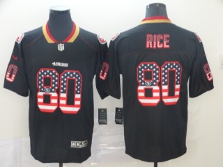 San Francisco 49ers 80 Jerry Rice USA Flag Vapor Limited Jersey Black