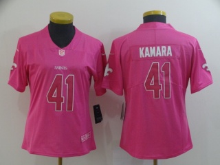 Woman New Orleans Saints 41 Alvin Kamara Vapor Limited Jersey Pink