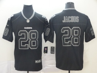 Oakland Raiders 28 Josh Jacobs Lights Out Limited Jersey Black