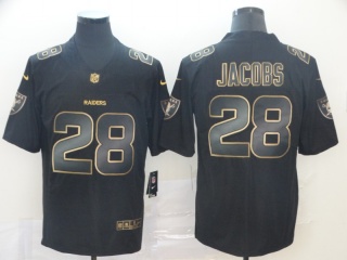 Oakland Raiders 28 Josh Jacobs Vapor Limited Jersey Black Golden