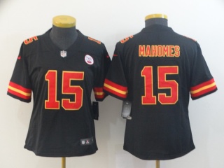 Women Kansas City Chiefs 15 Patrick Mahomes Vapor Limited Jersey Black