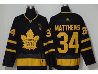 Adidas Toronto Maple Leafs #34 Auston Matthews Jersey Black Gold