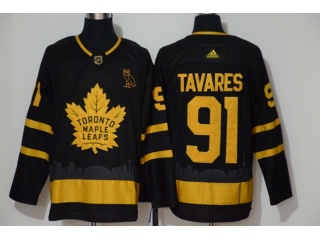 Adidas Toronto Maple #91 John Tavares Jersey Black Gold