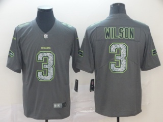 Seattle Seahawks 3 Russell Wilson Fashion Static Limited Jersey Gray