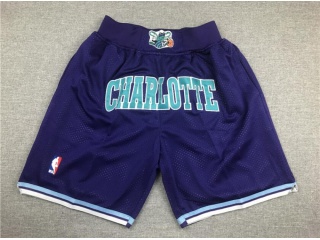 Charlotte Hornets Throwback Basketball Shorts Purple