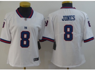 Women New York Giants 8 Daniel Jones Color Rush Limited Jersey White