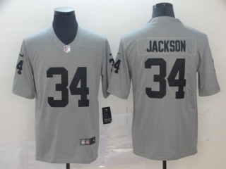 Oakland Raiders 34 Bo Jackson Inverted Legend Limited Jersey Gray