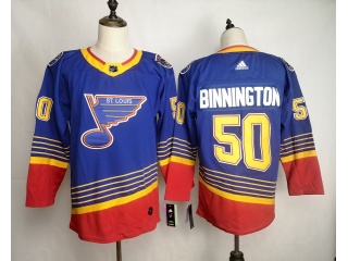 Adidas St.Louis Blues #50 Jordan Binnington Throwback Hockey Jersey Blue