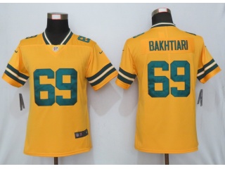 Woman Green Bay Packers 69 David Bakhtiari Inverted Legend Limited Jersey Yellow