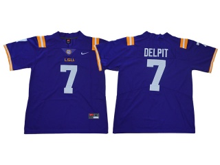 LSU Tigers 7 Grant Delpit Limited Jersey Purple