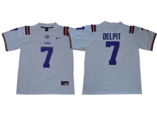 LSU Tigers 7 Grant Delpit Limited Jersey White