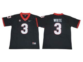 Georgia Bulldogs #3 WHITE Jersey Black