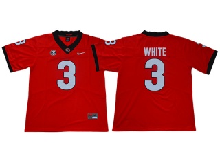 Georgia Bulldogs #3 WHITE Jersey Red