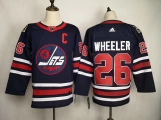 Adidas Winnipeg Jets 26 Blake Wheeler 2019 Heritage Classic Jersey Navy Blue
