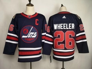 Adidas Winnipeg Jets 26 Blake Wheeler 2019 Heritage Classic Jersey Navy Blue