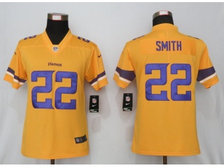 Woman Minnesota Vikings 22 Harrison Smith Inverted Legend Limited Jersey Yellow