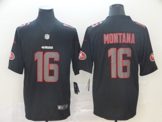 San Francisco 49ers 16 Joe Montana Impact Vapor Limited Jersey Black