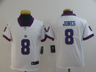 Youth New York Giants 8 Daniel Jones Color Rush Limited Jersey White