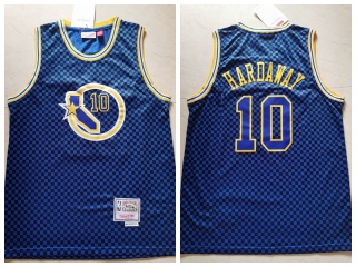 Golden State Warriors 10 Tim Hardawa Mitchell & Ness Jersey Checkerboard Blue
