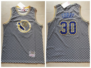 Golden State Warriors 30 Stephen Curry Mitchell & Ness Jersey Checkerboard Gray